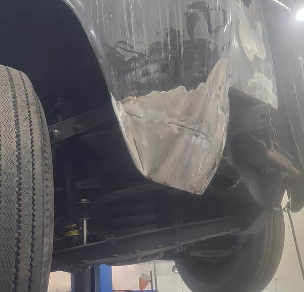 090626 1958 Rover 90 OSF Lower Wing Repair 5
