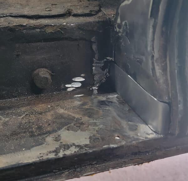 100626 1958 Rover 90 B Pillar Repair 3