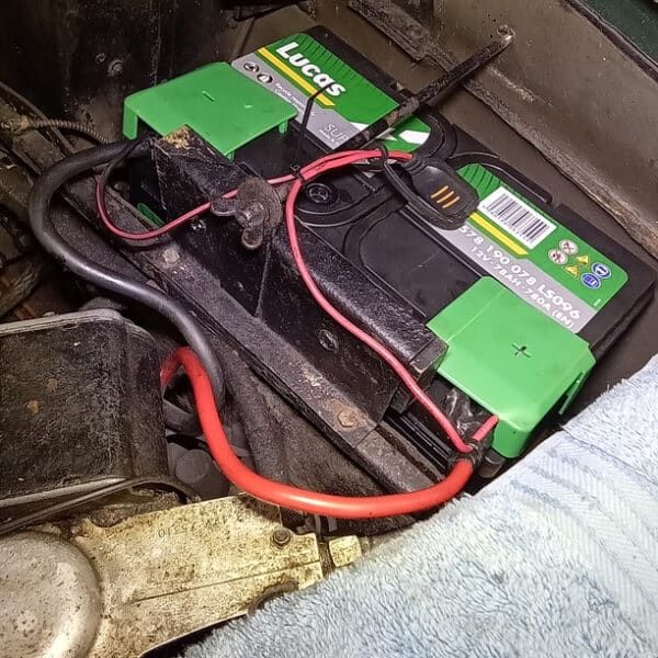 110626 1967 Alvis TF21 Battery and Handbrake