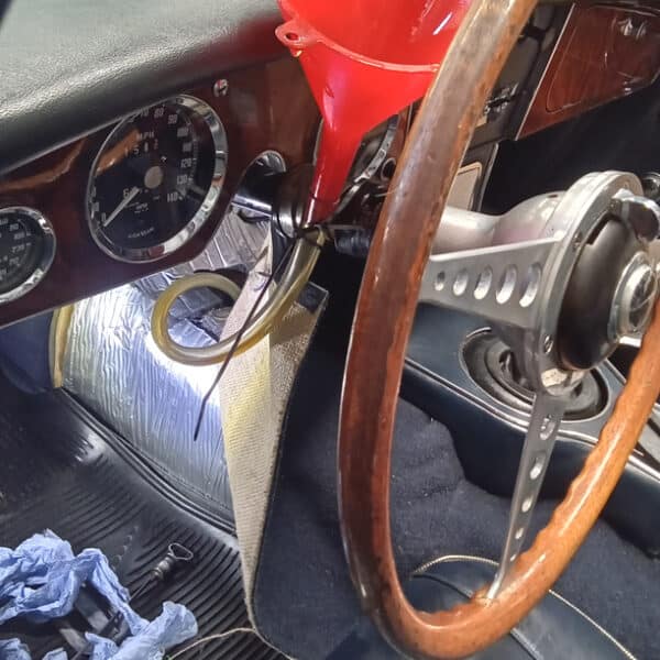 250626 1967 Austin Healey 3000 Sump Removed Remove Broken Bolt Gearbox Oil Refill and Spark Plugs 2
