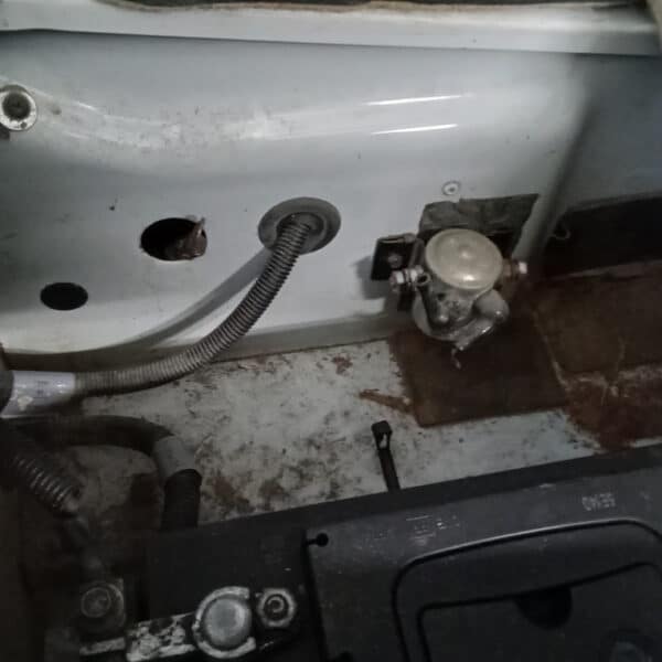 300526 2008 Land Rover Defender Pickup Front Bumper Winch and Wiring Removal