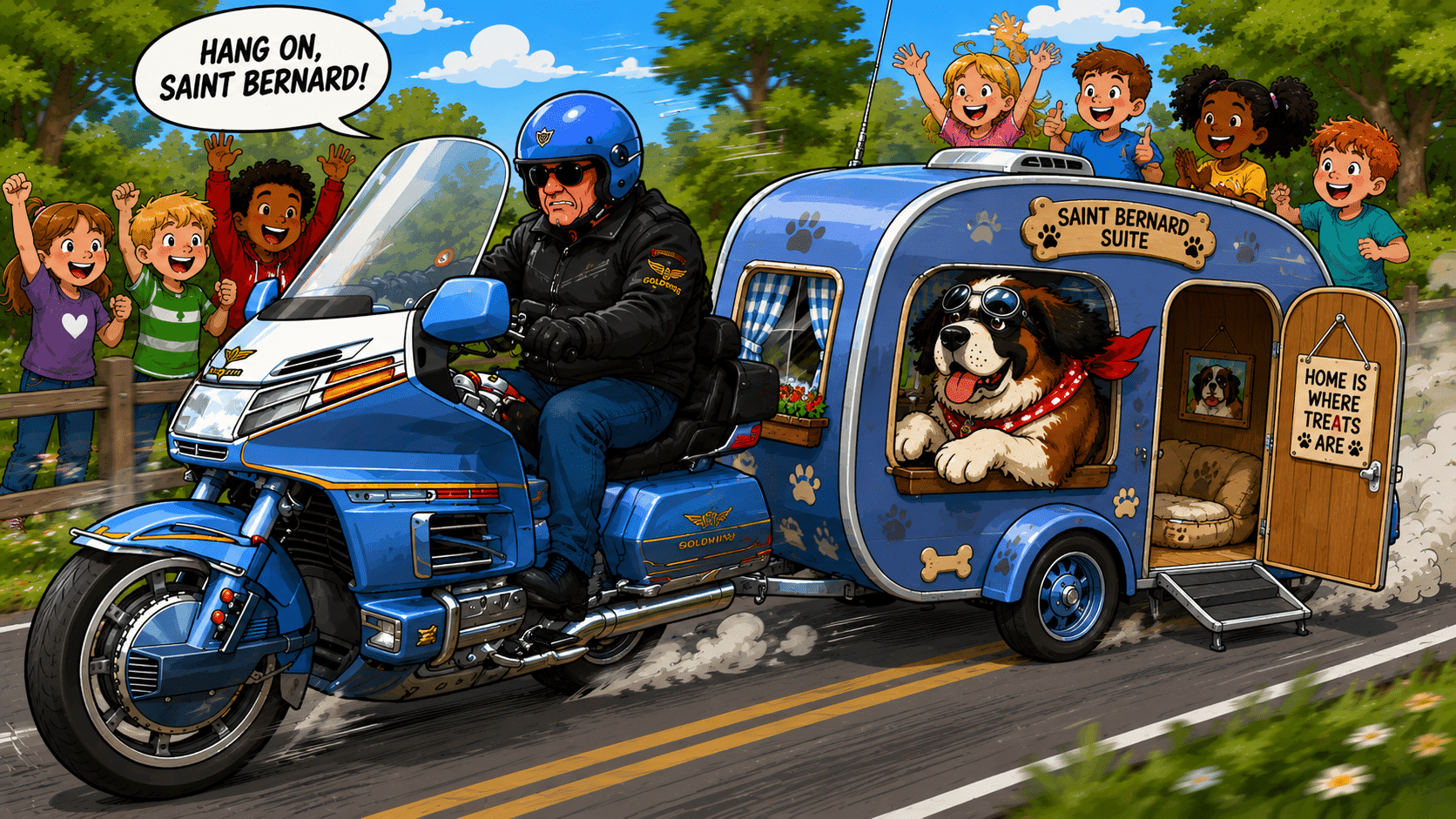Dog in a caravan