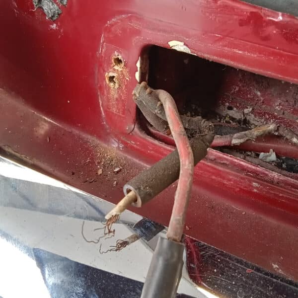 090726 1952 Bentley MkVI Drophead Rear Lights Chewed and Broken 8