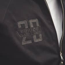 bridge classic cars x trojan records clothing ‘monkey’ jacket in black & white