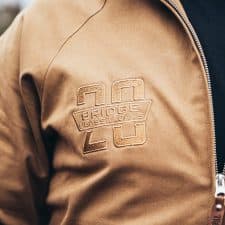 bridge classic cars x trojan records clothing harrington jacket in camel