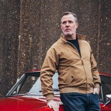 bridge classic cars x trojan records clothing harrington jacket in camel