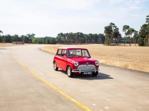 1961 Morris Mini Little Eva in motion-2